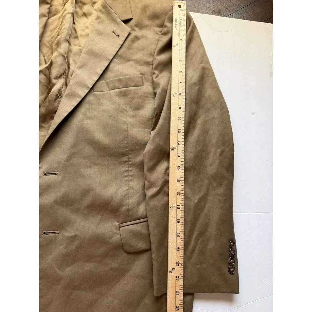 Jos. A. Bank Signature Coll Tan Wool Blazer Sport Coat 2 Button 44 RG Portly